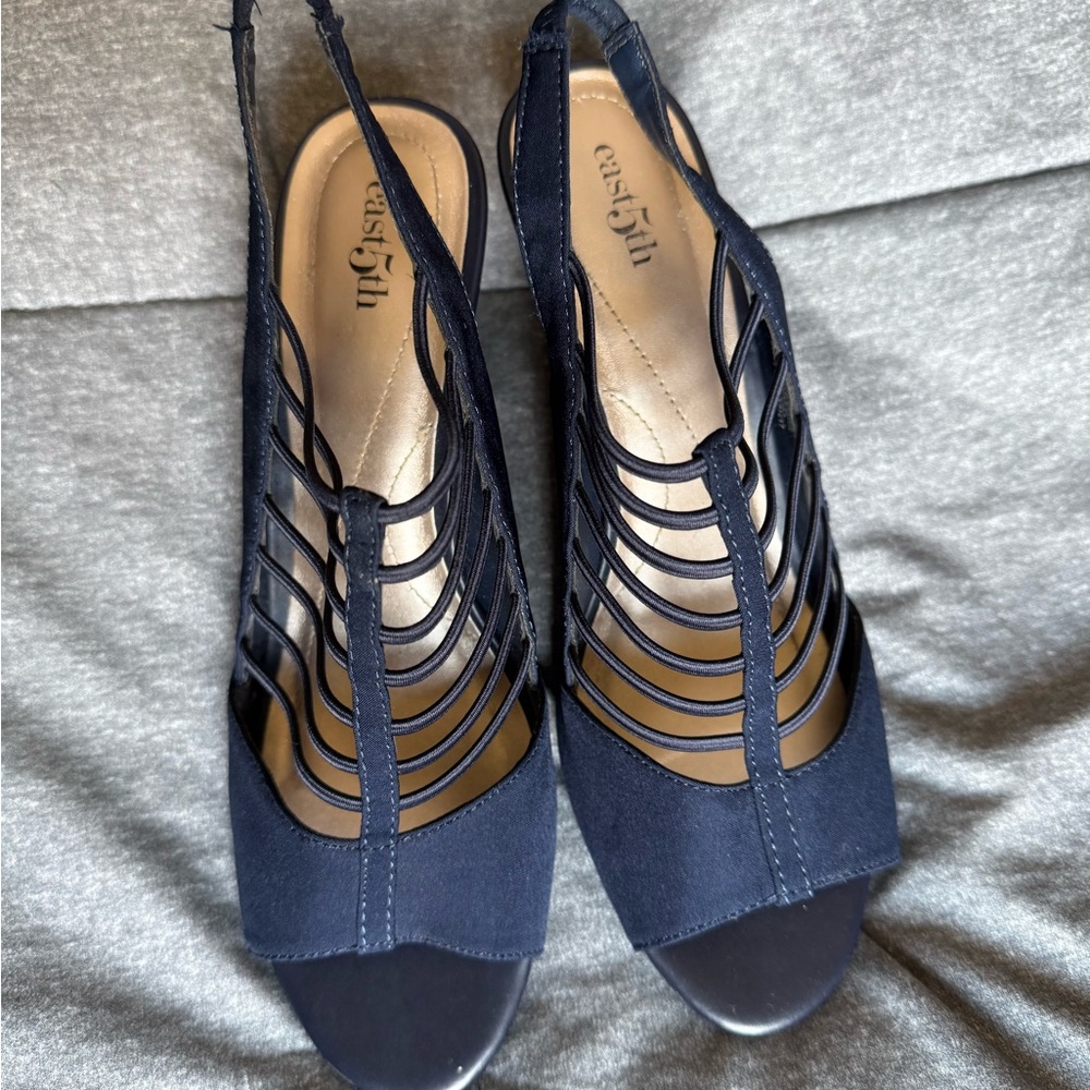 East 5th Navy Slingback Sandals